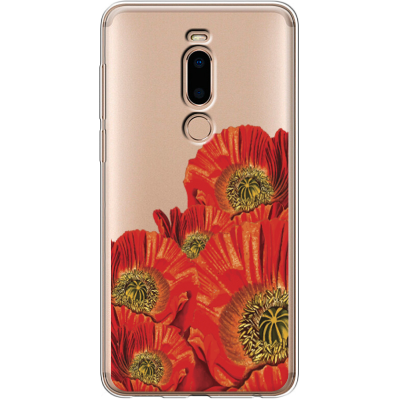 Прозрачный чехол Uprint Meizu M8 Red Poppies