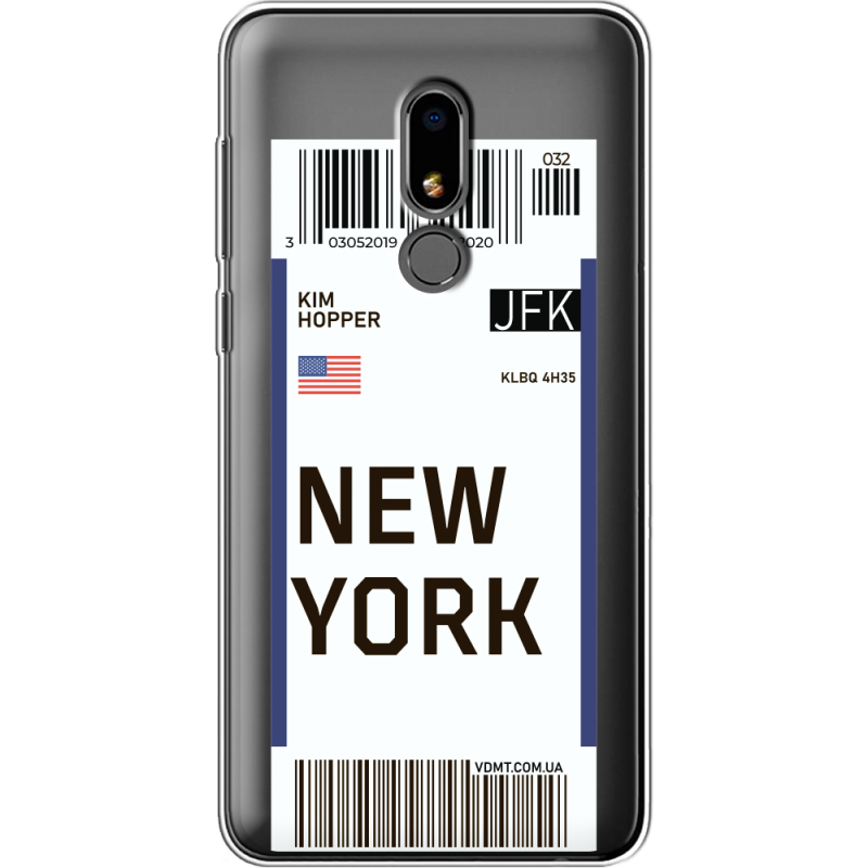 Прозрачный чехол Uprint Meizu M8 Lite Ticket New York