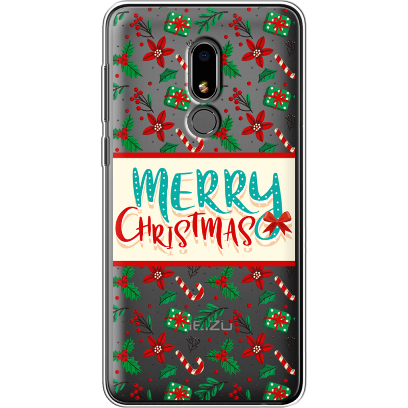 Прозрачный чехол Uprint Meizu M8 Lite Vintage Christmas Pattern