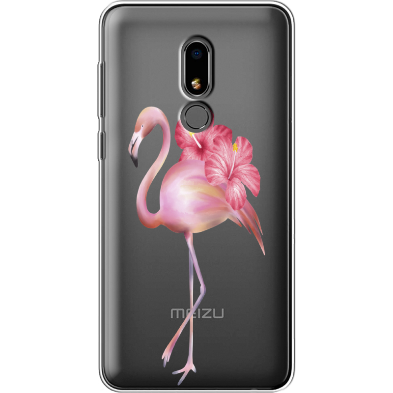 Прозрачный чехол Uprint Meizu M8 Lite Floral Flamingo