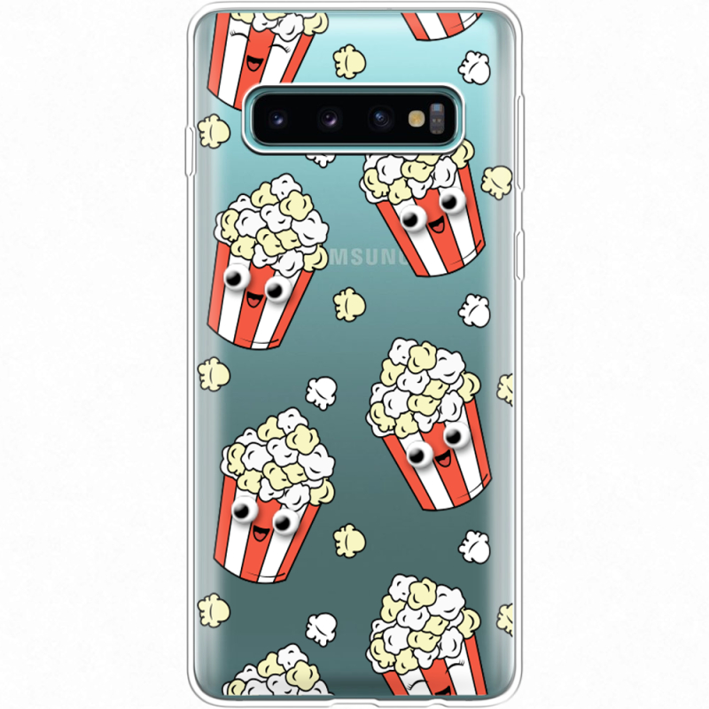 Прозрачный чехол Uprint Samsung G973 Galaxy S10 с 3D-глазками Popcorn