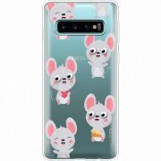 Прозрачный чехол Uprint Samsung G973 Galaxy S10 с 3D-глазками Mouse