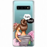 Прозрачный чехол Uprint Samsung G973 Galaxy S10 Super Mama and Daughter