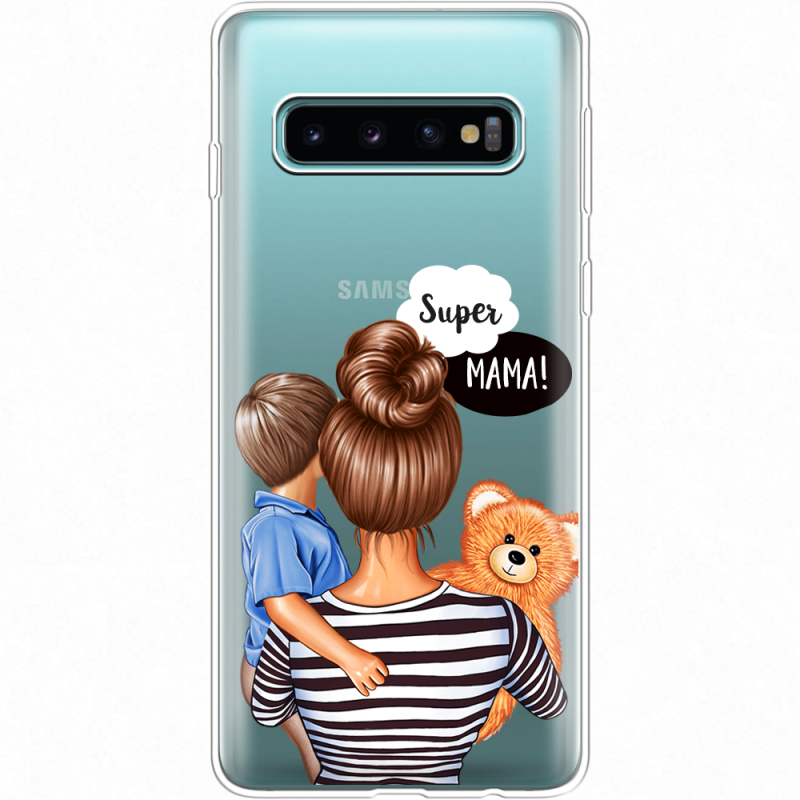 Прозрачный чехол Uprint Samsung G973 Galaxy S10 Super Mama and Son