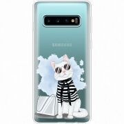 Прозрачный чехол Uprint Samsung G973 Galaxy S10 Cat Style