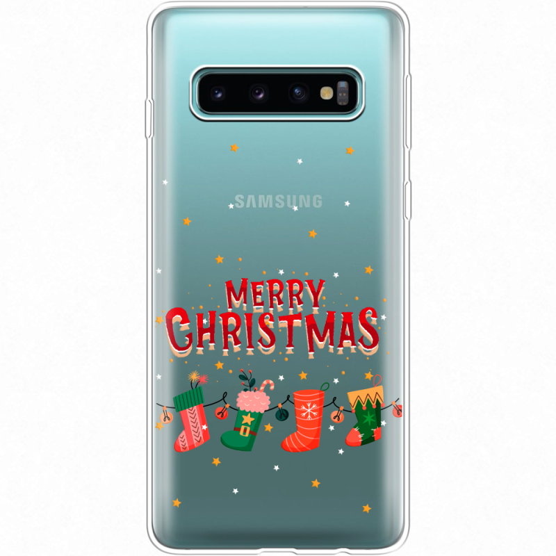 Прозрачный чехол Uprint Samsung G973 Galaxy S10 Merry Christmas