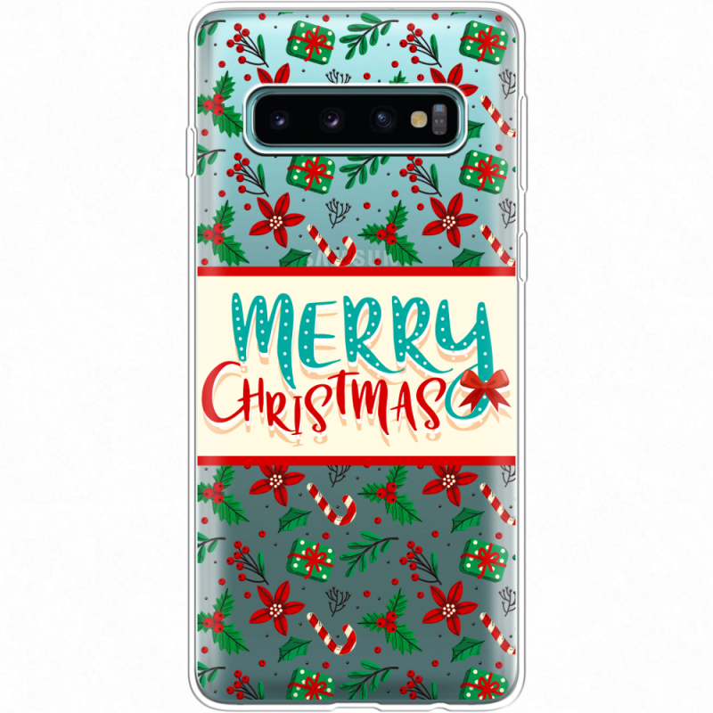 Прозрачный чехол Uprint Samsung G973 Galaxy S10 Vintage Christmas Pattern