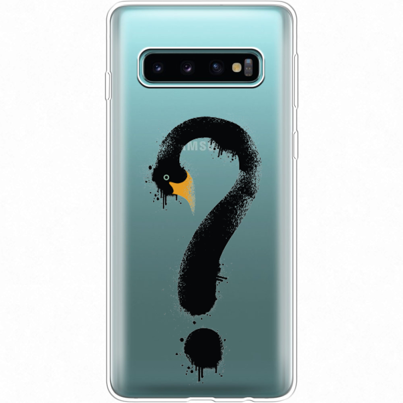Прозрачный чехол Uprint Samsung G973 Galaxy S10 Swan question