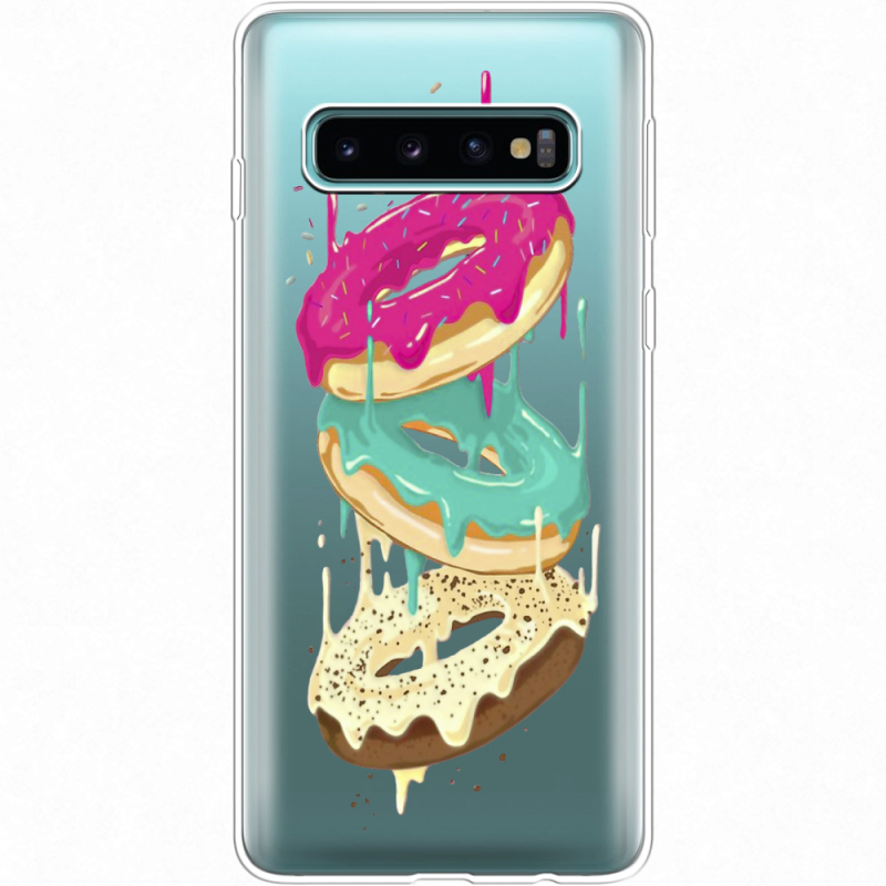 Прозрачный чехол Uprint Samsung G973 Galaxy S10 Donuts