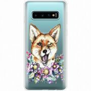 Прозрачный чехол Uprint Samsung G973 Galaxy S10 Winking Fox