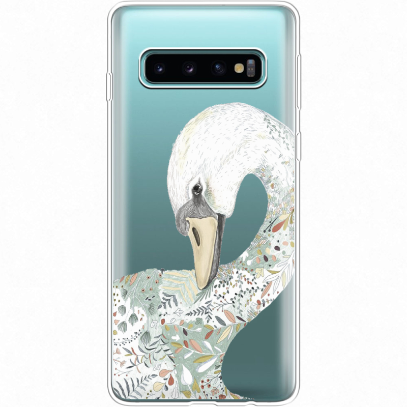 Прозрачный чехол Uprint Samsung G973 Galaxy S10 Swan