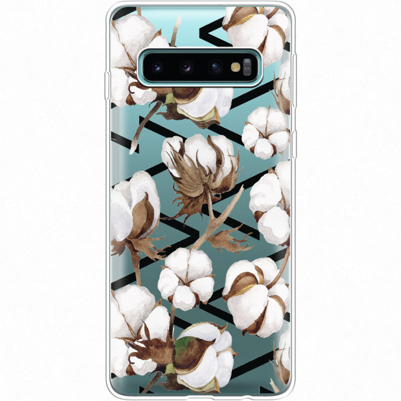 Прозрачный чехол Uprint Samsung G973 Galaxy S10 Cotton flowers