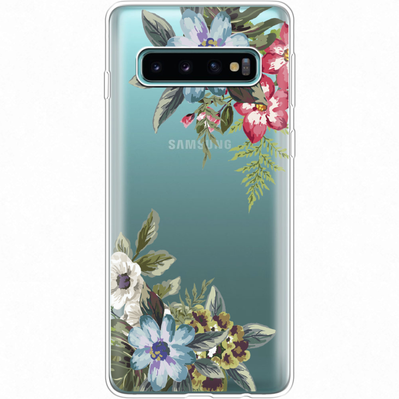 Прозрачный чехол Uprint Samsung G973 Galaxy S10 Floral