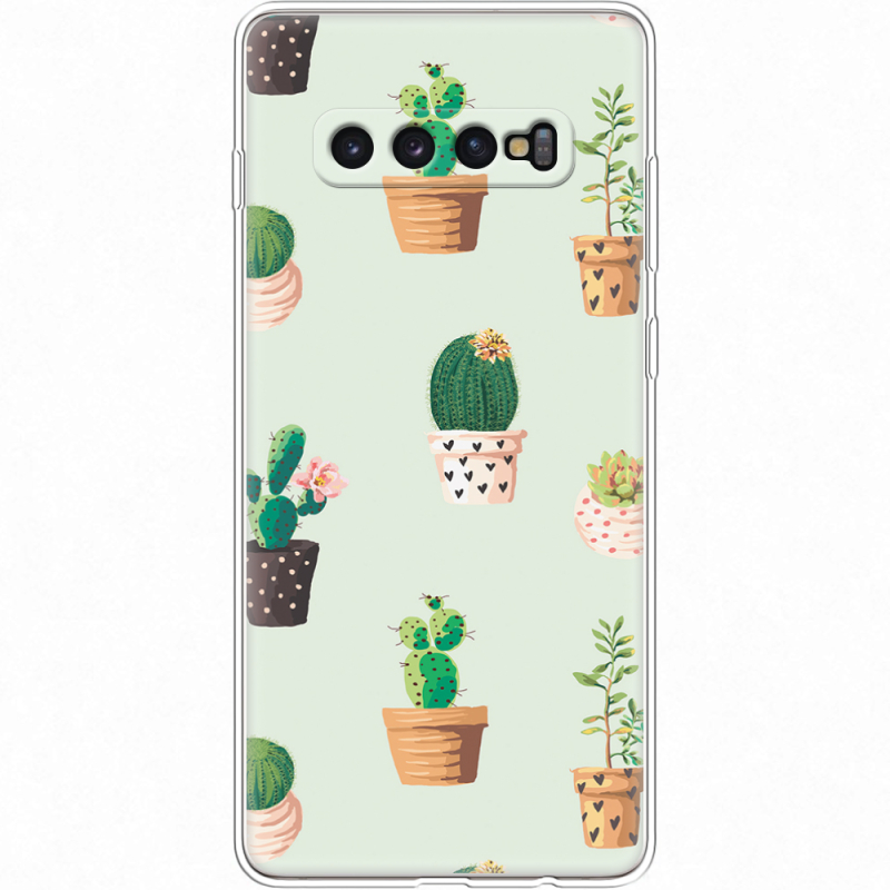 Чехол Uprint Samsung G975 Galaxy S10 Plus L-green Cacti