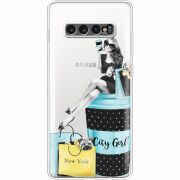 Прозрачный чехол Uprint Samsung G975 Galaxy S10 Plus City Girl