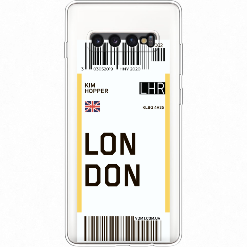 Прозрачный чехол Uprint Samsung G975 Galaxy S10 Plus Ticket London