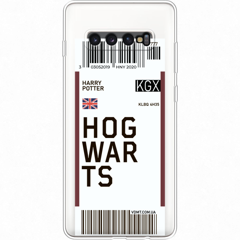 Прозрачный чехол Uprint Samsung G975 Galaxy S10 Plus Ticket Hogwarts