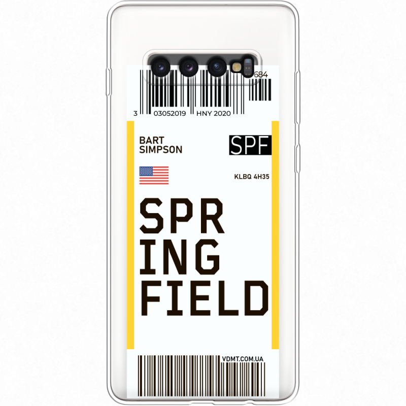 Прозрачный чехол Uprint Samsung G975 Galaxy S10 Plus Ticket Springfield