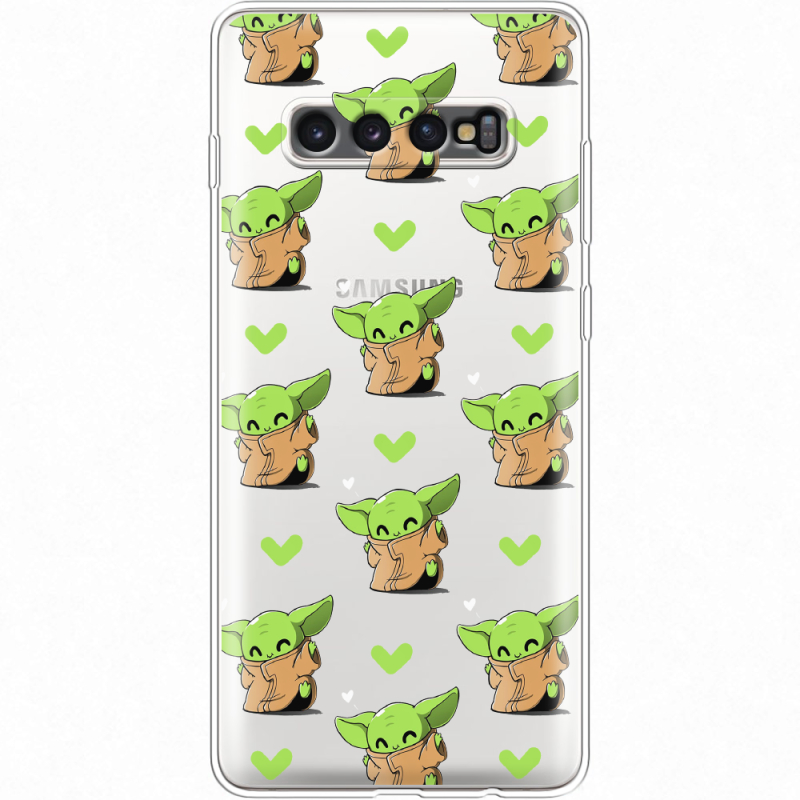 Прозрачный чехол Uprint Samsung G975 Galaxy S10 Plus Pattern Baby Yoda