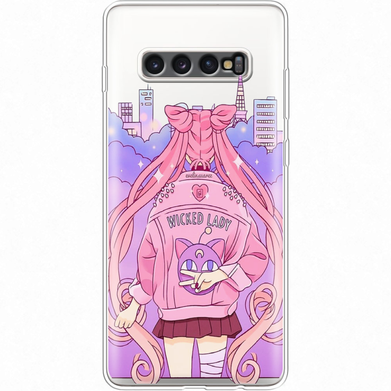 Прозрачный чехол Uprint Samsung G975 Galaxy S10 Plus Wiked Lady