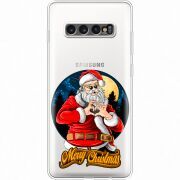 Прозрачный чехол Uprint Samsung G975 Galaxy S10 Plus Cool Santa