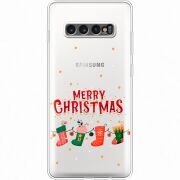 Прозрачный чехол Uprint Samsung G975 Galaxy S10 Plus Merry Christmas