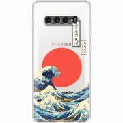 Прозрачный чехол Uprint Samsung G975 Galaxy S10 Plus Большая волна в Канагаве