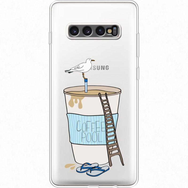 Прозрачный чехол Uprint Samsung G975 Galaxy S10 Plus Segull in Cofee Pool