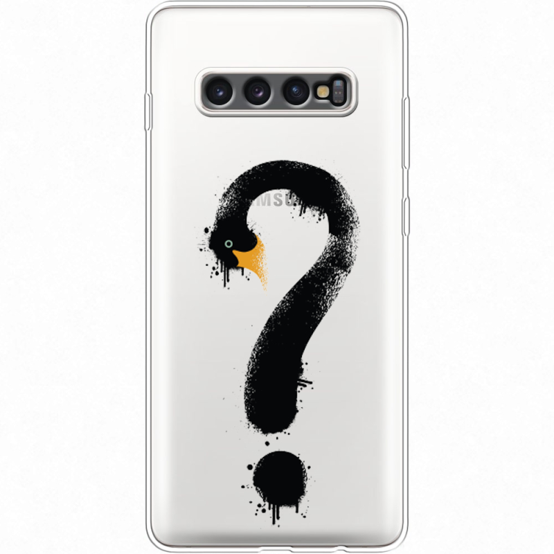 Прозрачный чехол Uprint Samsung G975 Galaxy S10 Plus Swan question