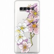 Прозрачный чехол Uprint Samsung G975 Galaxy S10 Plus Cherry Blossom