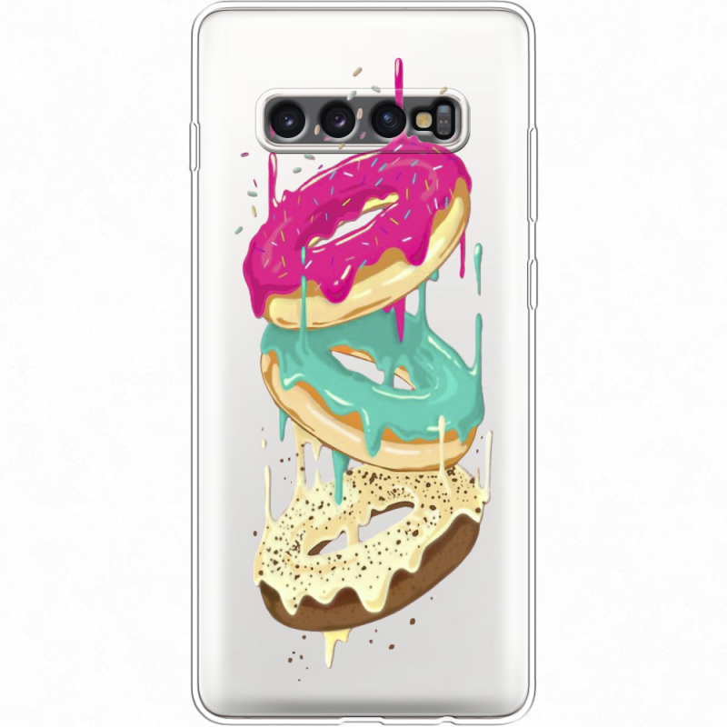 Прозрачный чехол Uprint Samsung G975 Galaxy S10 Plus Donuts