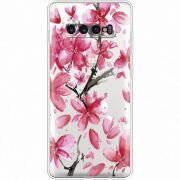 Прозрачный чехол Uprint Samsung G975 Galaxy S10 Plus Pink Magnolia