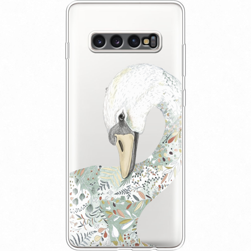 Прозрачный чехол Uprint Samsung G975 Galaxy S10 Plus Swan