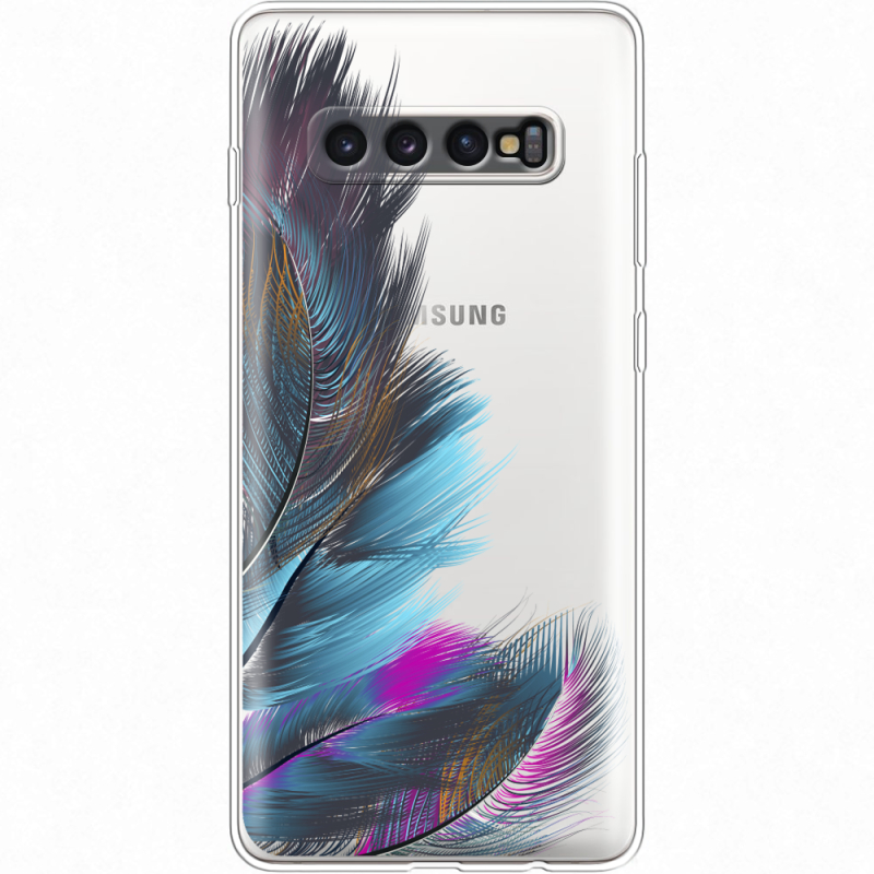 Прозрачный чехол Uprint Samsung G975 Galaxy S10 Plus Feathers