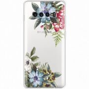 Прозрачный чехол Uprint Samsung G975 Galaxy S10 Plus Floral