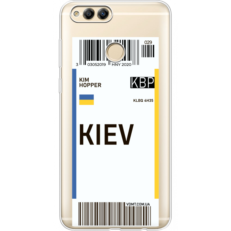 Прозрачный чехол Uprint Honor 7x Ticket Kiev