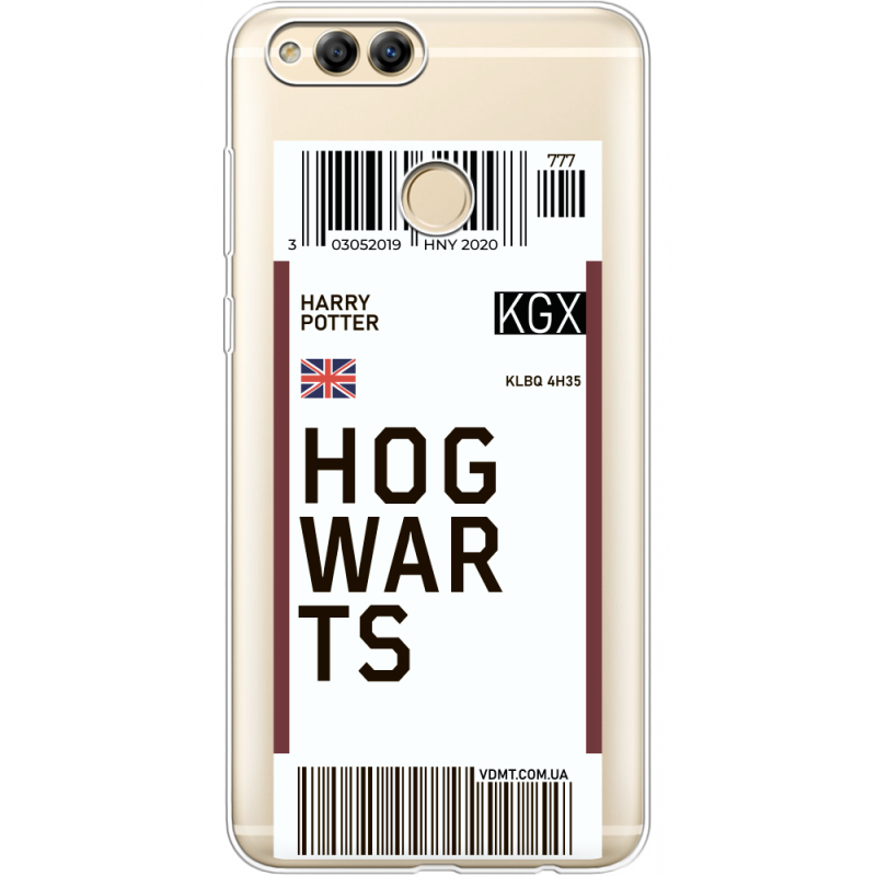 Прозрачный чехол Uprint Honor 7x Ticket Hogwarts