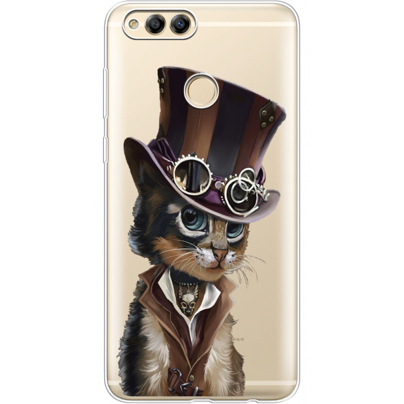 Прозрачный чехол Uprint Honor 7x Steampunk Cat