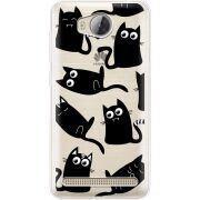 Прозрачный чехол Uprint Huawei Y3 2 с 3D-глазками Black Kitty