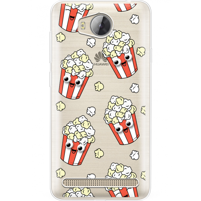 Прозрачный чехол Uprint Huawei Y3 2 с 3D-глазками Popcorn