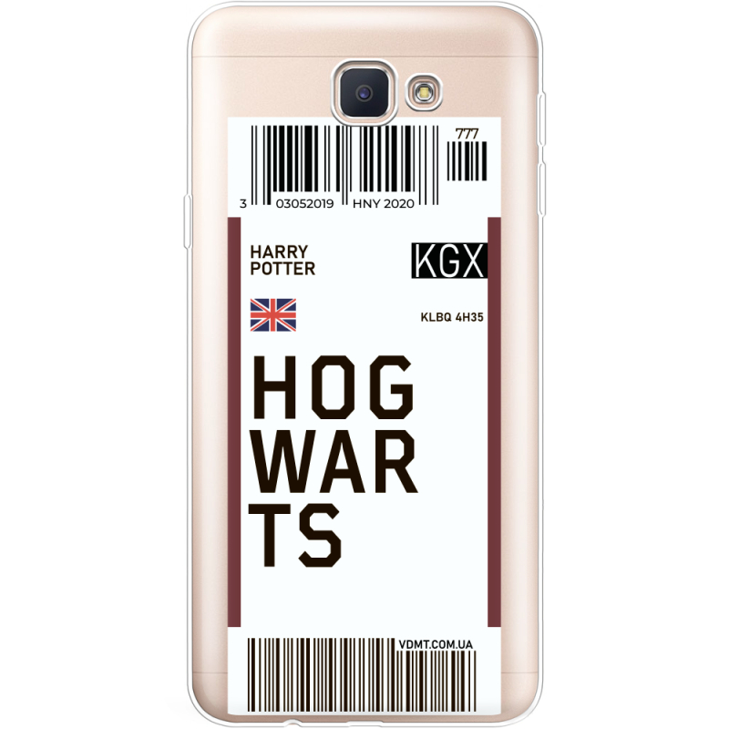 Прозрачный чехол Uprint Samsung J5 Prime G570F Ticket Hogwarts