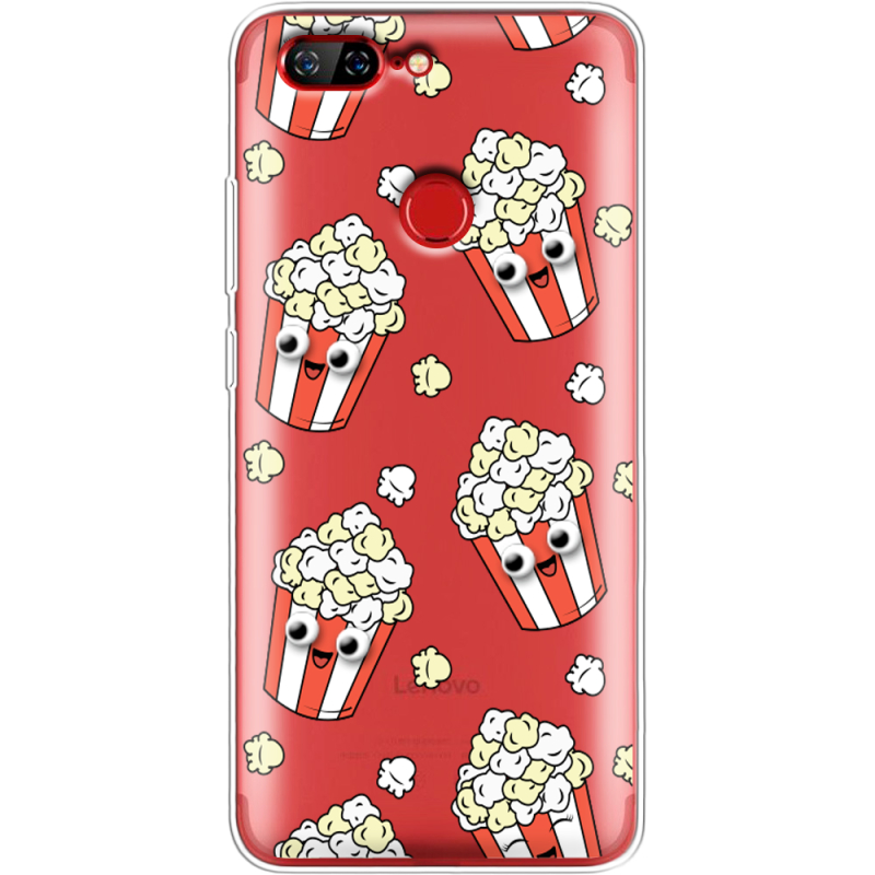 Прозрачный чехол Uprint Lenovo S5 с 3D-глазками Popcorn