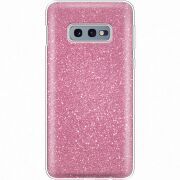 Чехол с блёстками Samsung G970 Galaxy S10e Розовый