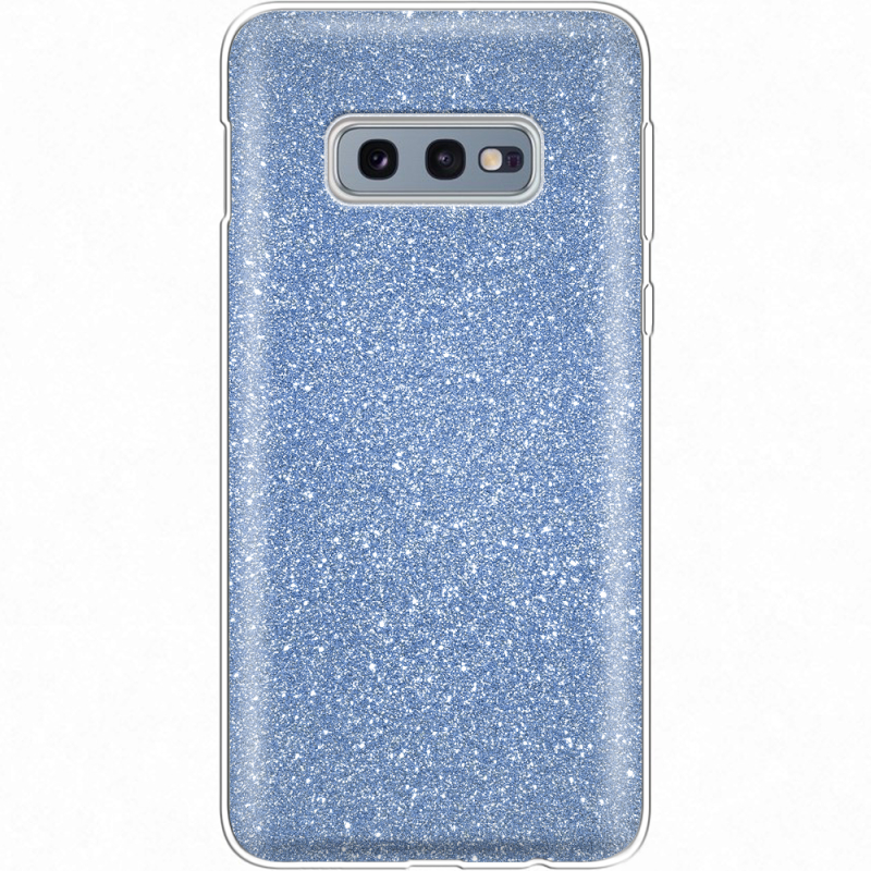Чехол с блёстками Samsung G970 Galaxy S10e Голубой