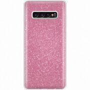 Чехол с блёстками Samsung G975 Galaxy S10 Plus Розовый