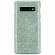 Чехол с блёстками Samsung G973 Galaxy S10 Зеленый