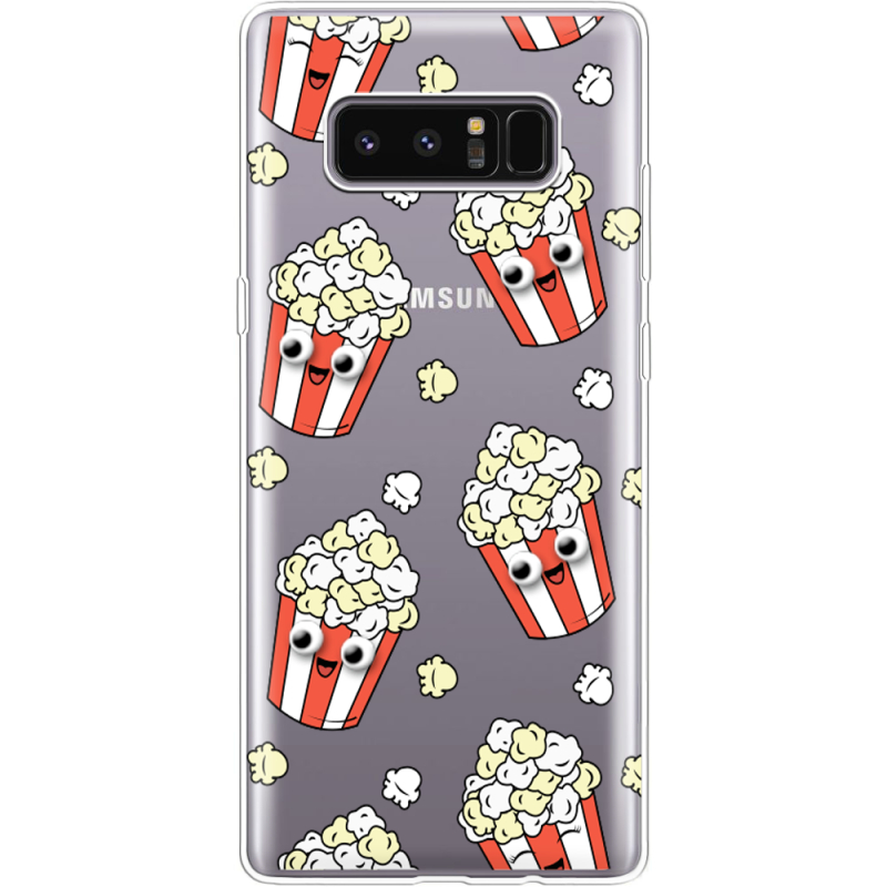 Прозрачный чехол Uprint Samsung N950F Galaxy Note 8 с 3D-глазками Popcorn