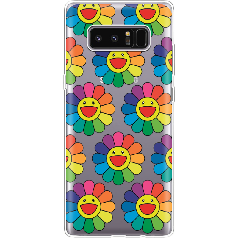 Прозрачный чехол Uprint Samsung N950F Galaxy Note 8 Hippie Flowers