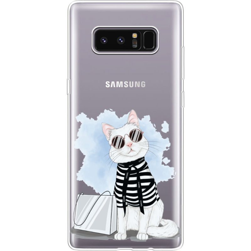 Прозрачный чехол Uprint Samsung N950F Galaxy Note 8 Cat Style