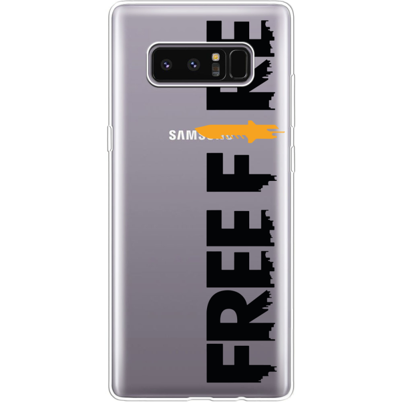 Прозрачный чехол Uprint Samsung N950F Galaxy Note 8 Free Fire Black Logo